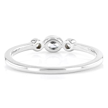 White Lab-Grown Diamond 14kt White Gold 3-Stone Ring 0.15ctw