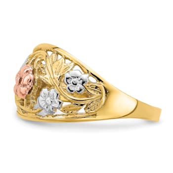 14K Floral Dome Ring