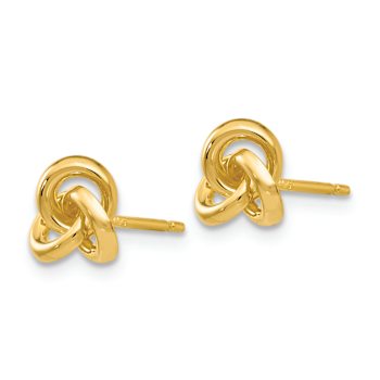 14k Yellow Gold 7mm Trinity Knot Earrings