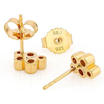 Tanzanite And Lab-Grown Diamond Earrings In 18K Gold Over Sterling
Silver 0.25ctw