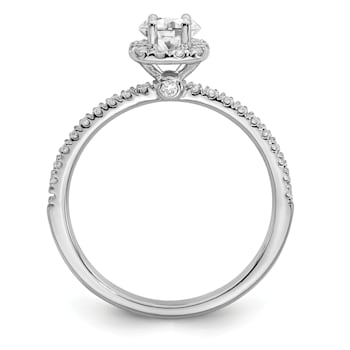 Rhodium Over 14K White Gold Eternal Promise Lab Grown Diamond Halo Ring
