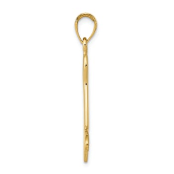 14k Yellow Gold Solid 3D Polished Dog Bone Pendant