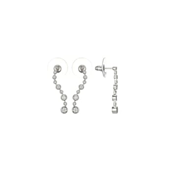White Cubic Zirconia Platineve® Curved Earrings 0.91ctw