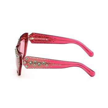 Swarovski Shiny Pink with Crystal Accent Frame / Bordeaux Lens Sunglasses