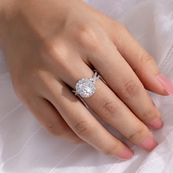 White Cubic Zirconia Platinum Over Sterling Silver Ring 2.68ctw