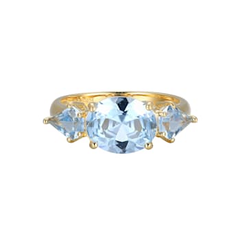 Lab Created Blue Spinel 18k Yellow Gold Over Sterling Silver March
Birthstone Ring 2.39ctw