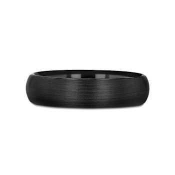 RAIDER Domed Brush Finished Black Tungsten Wedding Band 4mm