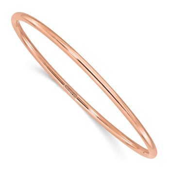 14k Rose Gold 3mm Polished Slip-on Bangle