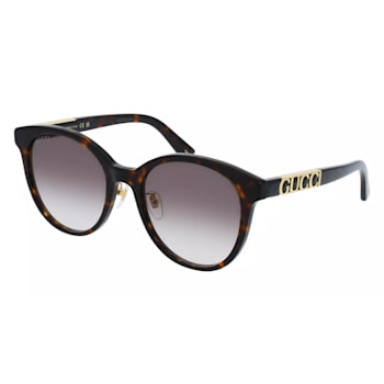 Gucci Havana Frame / Brown Gradient Round Lens Sunglasses