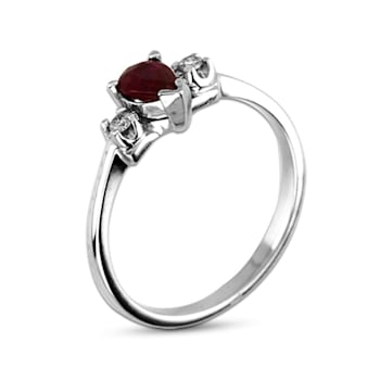 0.49ctw Ruby and Diamond Ring in 14k White Gold