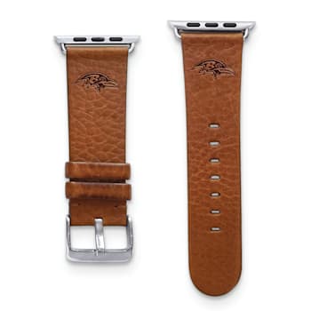 Gametime Baltimore Ravens Leather Band fits Apple Watch (38/40mm S/M
Tan). Watch not included.