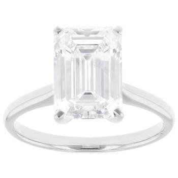 Lab-Grown Diamond Emerald-Cut Solitaire Ring In 14K White Gold 5.00ct