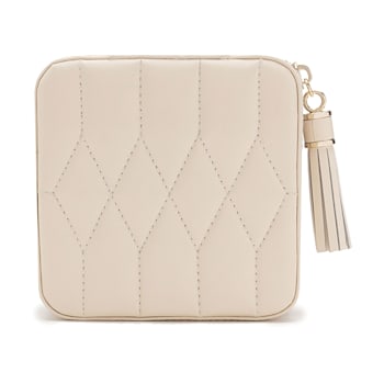 Caroline Zip Jewelry Case Ivory By Wolf