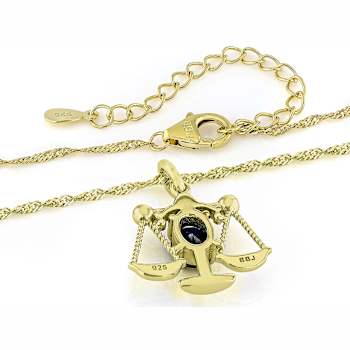 Lab Created Sapphire Libra Birthstone Pendant