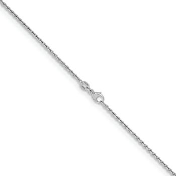 Rhodium Over Sterling Silver 1.8mm Cable 24 Inch Chain