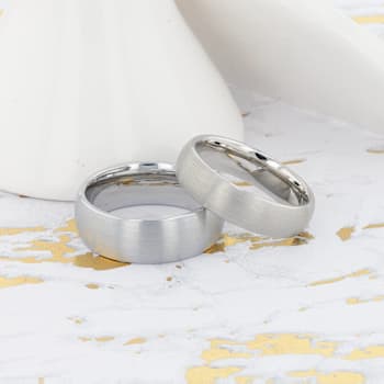 PERSEUS Domed with Brushed Finish Tungsten Band 6mm