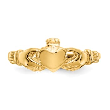 14K Yellow Gold Claddagh Baby Ring