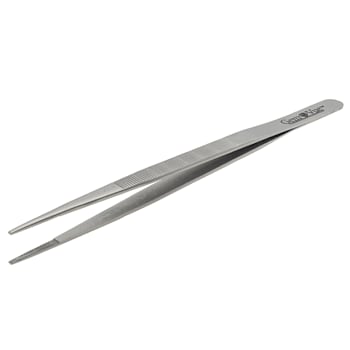 6 1/4 inch X-Large Tip Stainless Steel Gemstone Tweezers With Silver
Tone Finish
