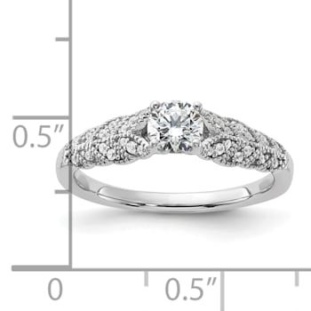 Rhodium Over 10K White Gold Lab Grown Diamond VS/SI GH, Complete
Engagement Ring 0.5ctw