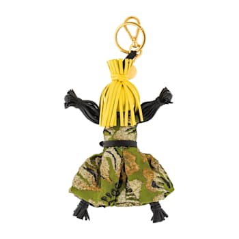 Prada Trick Pelle Felce Green Dress Jasmine Doll Keyring Key Charm