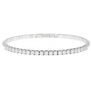 Polished Lab-Grown Diamond Flex Bangle Bracelet 2.50ctw In Platinum Over
Sterling Silver