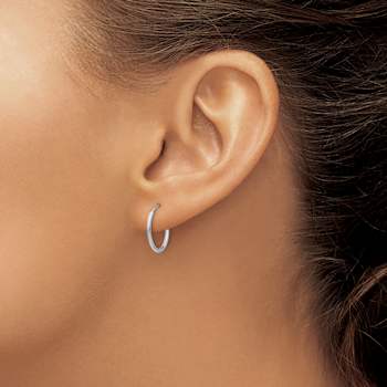 Endless Hoop Earrings In 10K White Gold