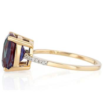 Lab-Created Blue Alexandrite Solitaire Ring In 10K Gold