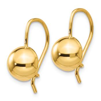 14K Yellow Gold Half Ball Dangle Earrings