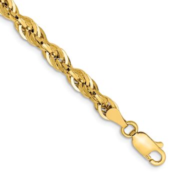 10k Yellow Gold 4.25mm Rope Link Bracelet