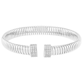 CZ Tubogas Bangle In Sterling Silver 0.86ctw