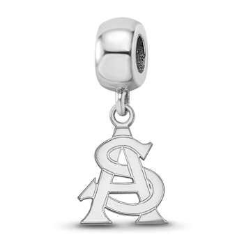 Sterling Silver Rhodium-plated LogoArt Arizona State University Small
Dangle Bead