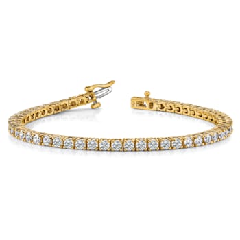 14K Two-tone Gold Diamond Tennis Bracelet 3.92ctw
