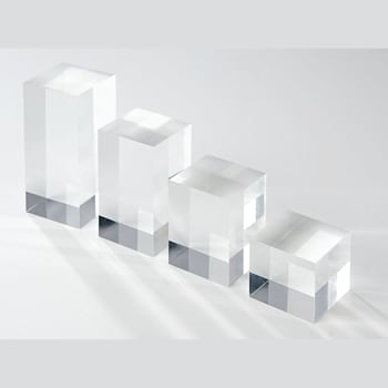 Acrylic Gemstone Display Stands 4x4, 4x6, 4x8, 4x10cm Set Of 4