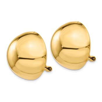 14k Yellow Gold 20mm Half Ball Non-Pierced Stud Earrings