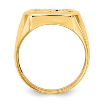 14K Yellow Gold AA Diamond Men's Onyx Dad Ring