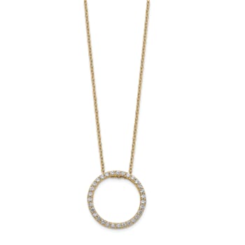 14K Yellow Gold Lab Grown Diamond VS/SI GH, Circle Necklace