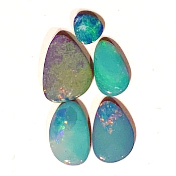 Opal on Ironstone Free-Form Doublet Set of 5 5.00ctw