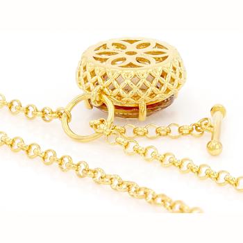 Champagne Quartz Round Toggle Solitaire Necklace In 18K Gold Over
Sterling Silver 8.84ct