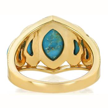Turquoise Multi-Shape Ring In 18K Gold Over Sterling Silver