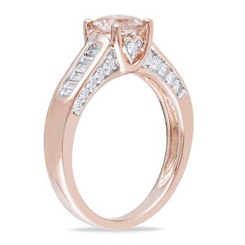 Morganite and Diamond 14K Rose Gold Ring 1.33ctw
