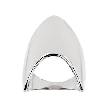 Polished V-Shaped Band Ring In Sterling Silver