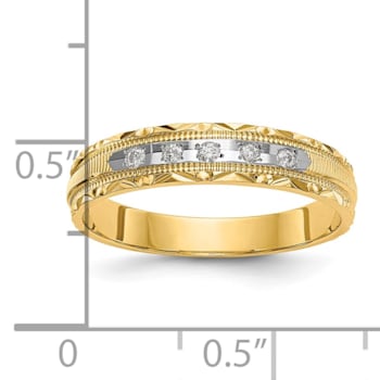 14K Yellow Gold AA Quality Ladies Wedding Band