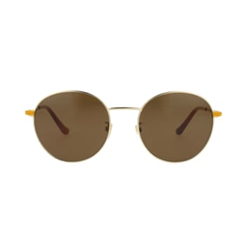 Gucci Gold Tone and Orange Frame / Brown Lens Sunglasses