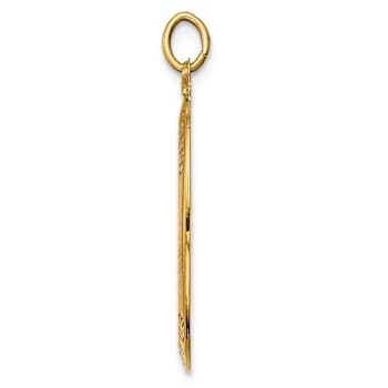 14k Yellow Gold Solid Polished and Satin Oval St. Joseph Medal Pendant