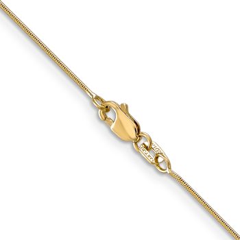 14k Yellow Gold 0.8mm Solid Round Snake 22 Inch Chain