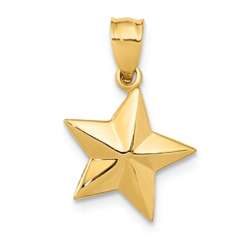 14k Yellow Gold Polished Small Star Pendant