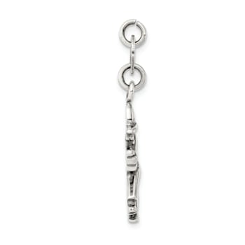 Sterling Silver Antiqued Witch Slide Pendant