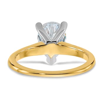 14K Yellow Gold With White Gold Accents 2 ct. G H I True Light Pear
Moissanite Solitaire Ring
