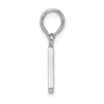 Sterling Silver Polished Block Initial -A- Pendant