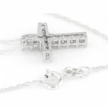 Lab-Grown Diamond Cross Pendant In Sterling Silver 0.50ctw